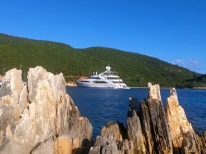 Yacht sailing on the sea